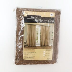 New Dana Rod Pocket Panel Mesh Curtain Sheer Toast Brown Lace 56 x 96 in cottage